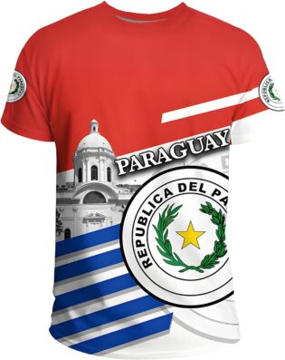T-shirt de fan de football Paraguay 2026 - Motif drapeau national - Impression 3D - Sport décontracté - Séchage rapide - Respirant - Pour homme, femme et enfant