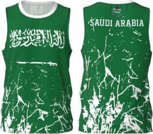 Maillot de basket-ball grain drapeau de l'Arabie Saoudite Team Up Sports 3D Full Print Design Maillots