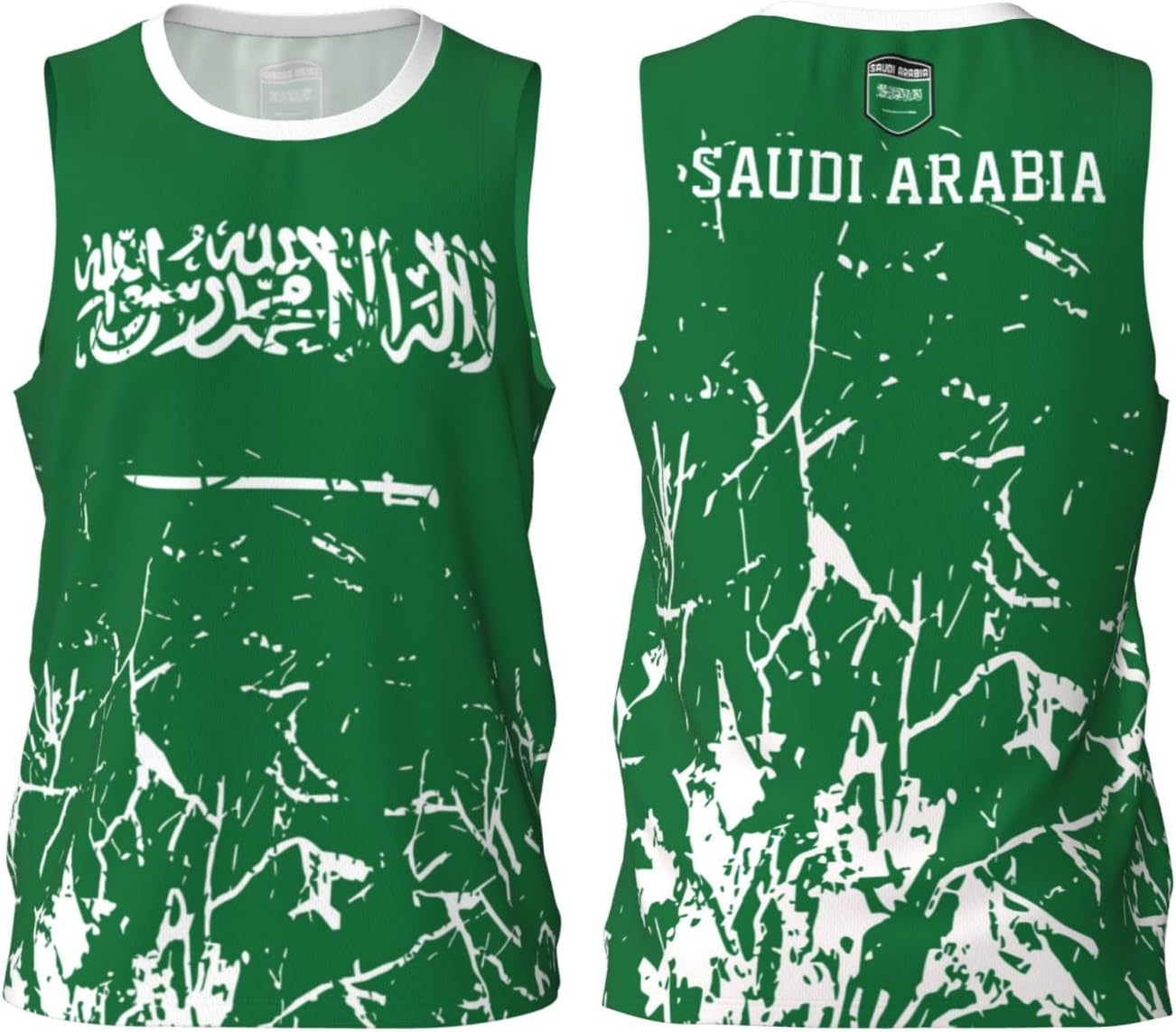 Maillot de basket-ball grain drapeau de l'Arabie Saoudite Team Up Sports 3D Full Print Design Maillots