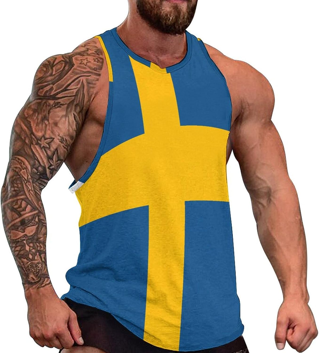 Homme Débardeur de Sport T-Shirt Suède Gilet sans Manche Maillot Mode Urbain - Muscle Shirt Workout Bodybuilding Fitness Muscle T-Shirts - Image 3