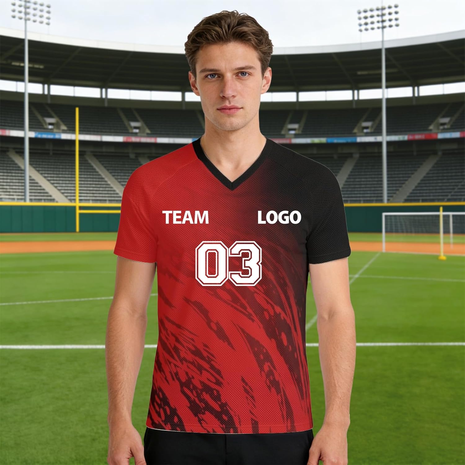Maillot de Foot personnalisé avec Nom Nombre Maillot floqué Personnalisable pour Homme et Femme Tshirt personnalisée Tenue d’équipe et Club Confort Doux pour Le Sport Léger de Performance - Image 3