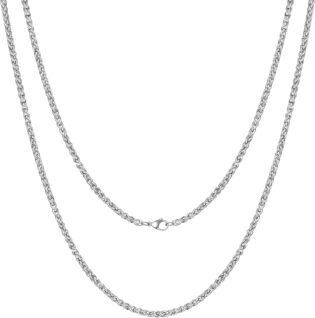 718cPkKGeL._AC_SL1500_.jpg Maille Spiga Blé Chaine for Homme Collier Acier Inoxydable Chaine Argent Homme 3mm Longueur 46/51/55/61/66cm
