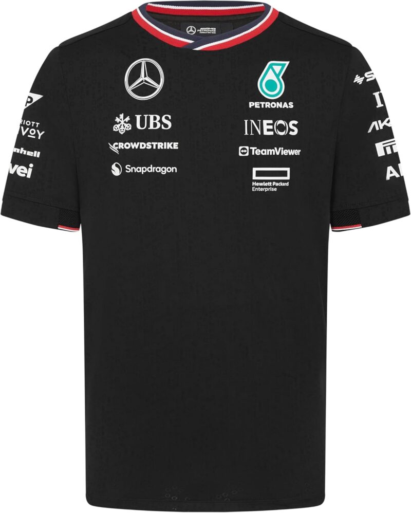 Mercedes AMG Petronas T-Shirt de l'équipe F1 2024 pour Hommes - Noir - Taille: S
