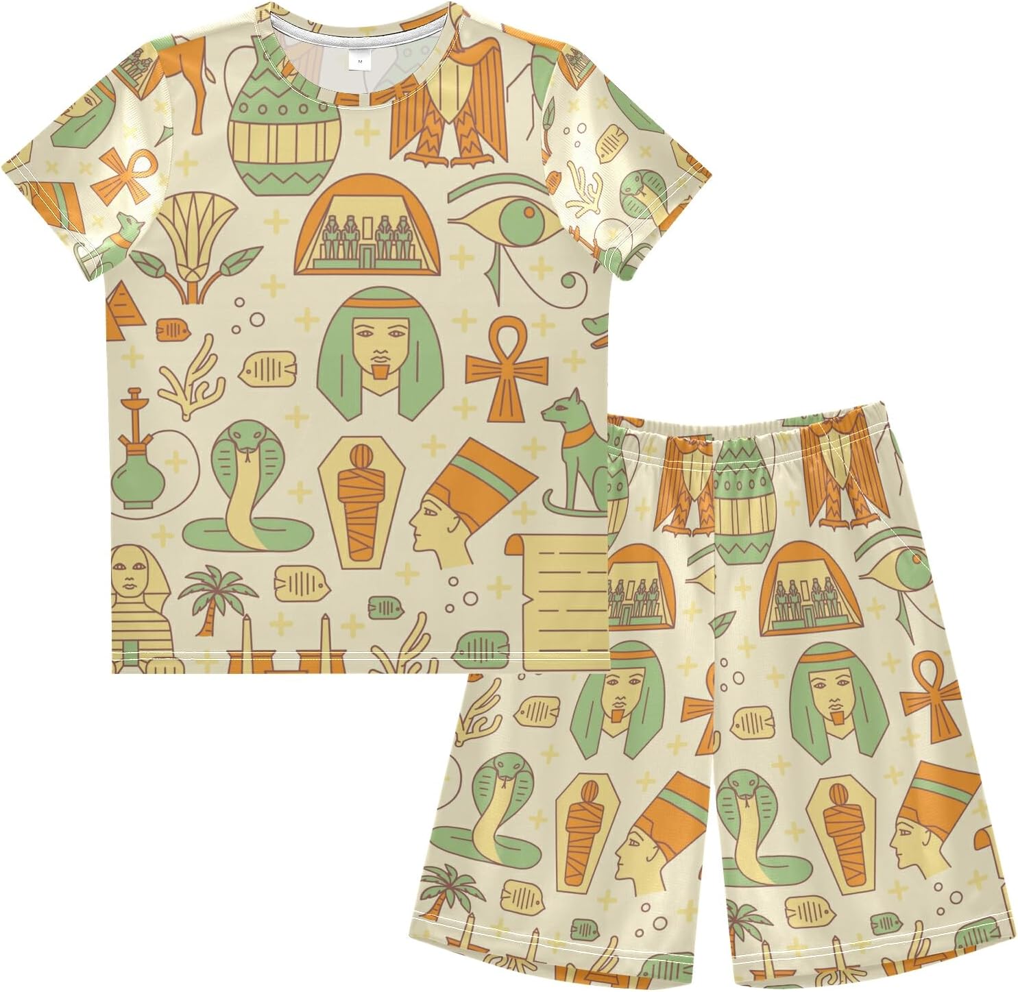 Egypte Art Abstrait Maillot de Bain Short de Bain Garçon T-Shirts& Shorts pour Filles Plage Enfants