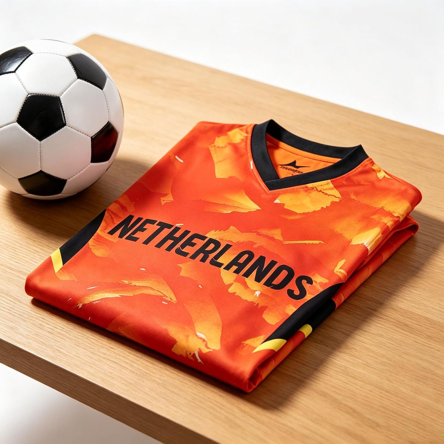 Maillot de Football Pays-Bas pour Hommes et Femmes Mode Streetwear T-Shirt pour Les Fans de Sport Séchage Rapide Respirant Graphique à Manches Courtes quipement Football S-2XL - Image 3