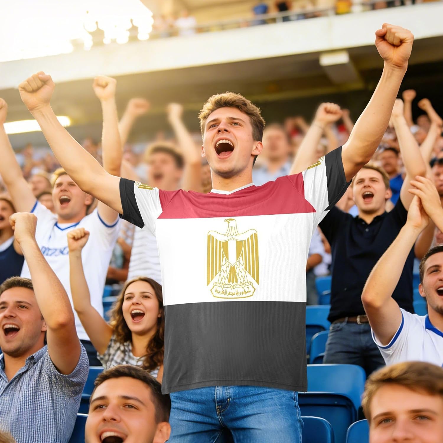 Maillot de football en tissu extensible pour fans de sport, coupe classique, évacuation de l'humidité, pour toutes les morphologies - Image 2