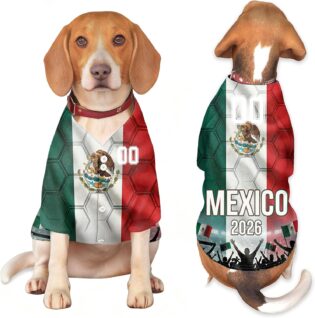 T Shirt Chien Personnalisé, Coupe du Monde 2026 Jersey Chien – Maillot Drapeau Pays, Tissu Mesh Léger Respirant – Cadeau, pour Fan Foot Propriétaire
