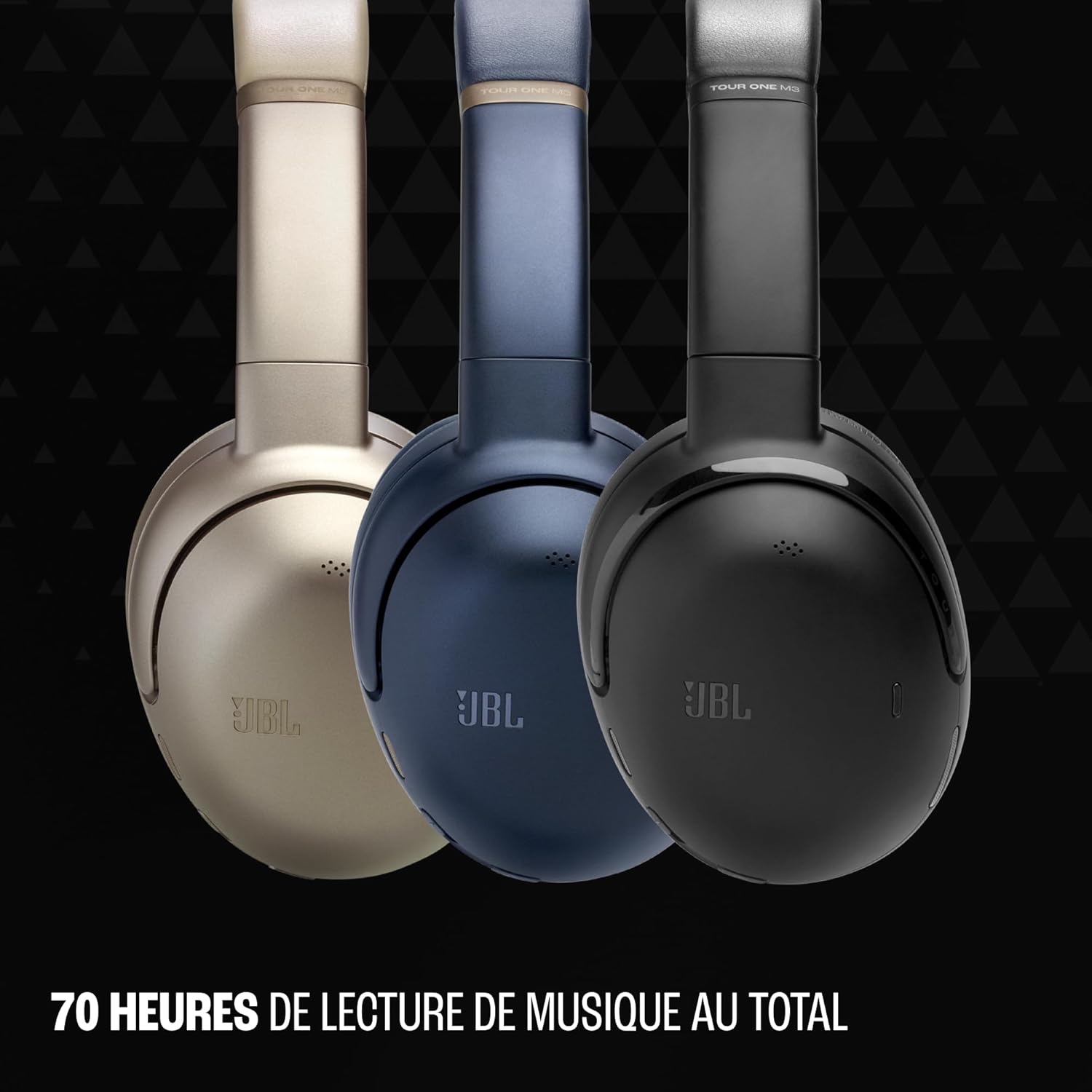 JBL Tour One M3, Casque Bluetooth sans Fil Supra-auriculaire, réduction adaptative du Bruit, 70 h d’autonomie, Confort Optimal, Son JBL Spatial 360, Suivi des mouvements, Compatible USB-C, Bleu - Image 2