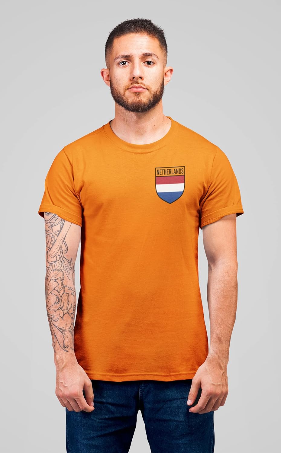 Maillot de football rétro Pays-Bas – Badge drapeau hollandais – Football pays d'Europe 2021 2020 – Noir et orange 1905 – Maillot de football hollandais - Image 2