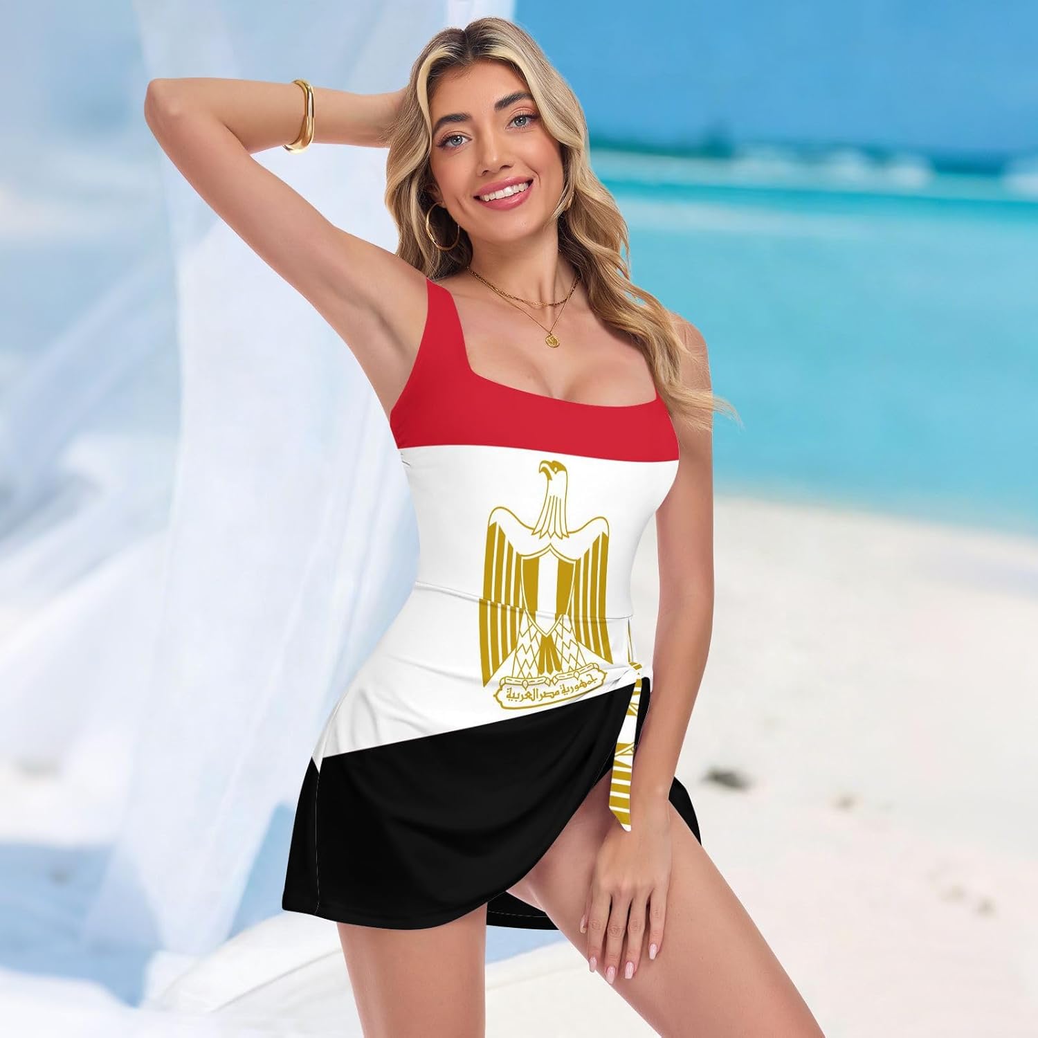 Maillot de bain une pièce à bretelles larges pour femme - Image 3