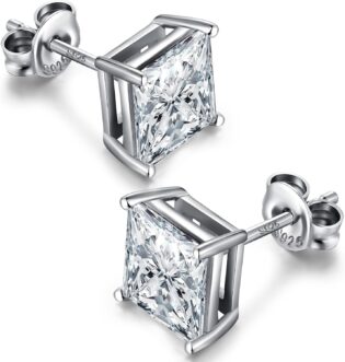 18K Argent Or Plaqué Boucles D'oreilles Femme Homme Argent Diamant Or Blanc Zircon Cubique Argent Sterling 925 Boucles D'oreilles Unisexe 4-8mm