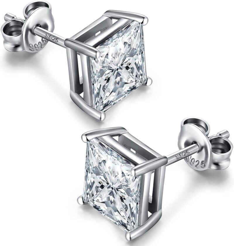 18K Argent Or Plaqué Boucles D'oreilles Femme Homme Argent Diamant Or Blanc Zircon Cubique Argent Sterling 925 Boucles D'oreilles Unisexe 4-8mm