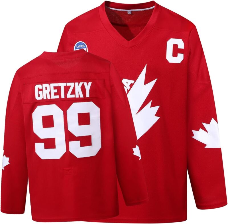 Maillot de hockey sur glace Gretzky Labatt Coupe Canada #99 cousu pour homme