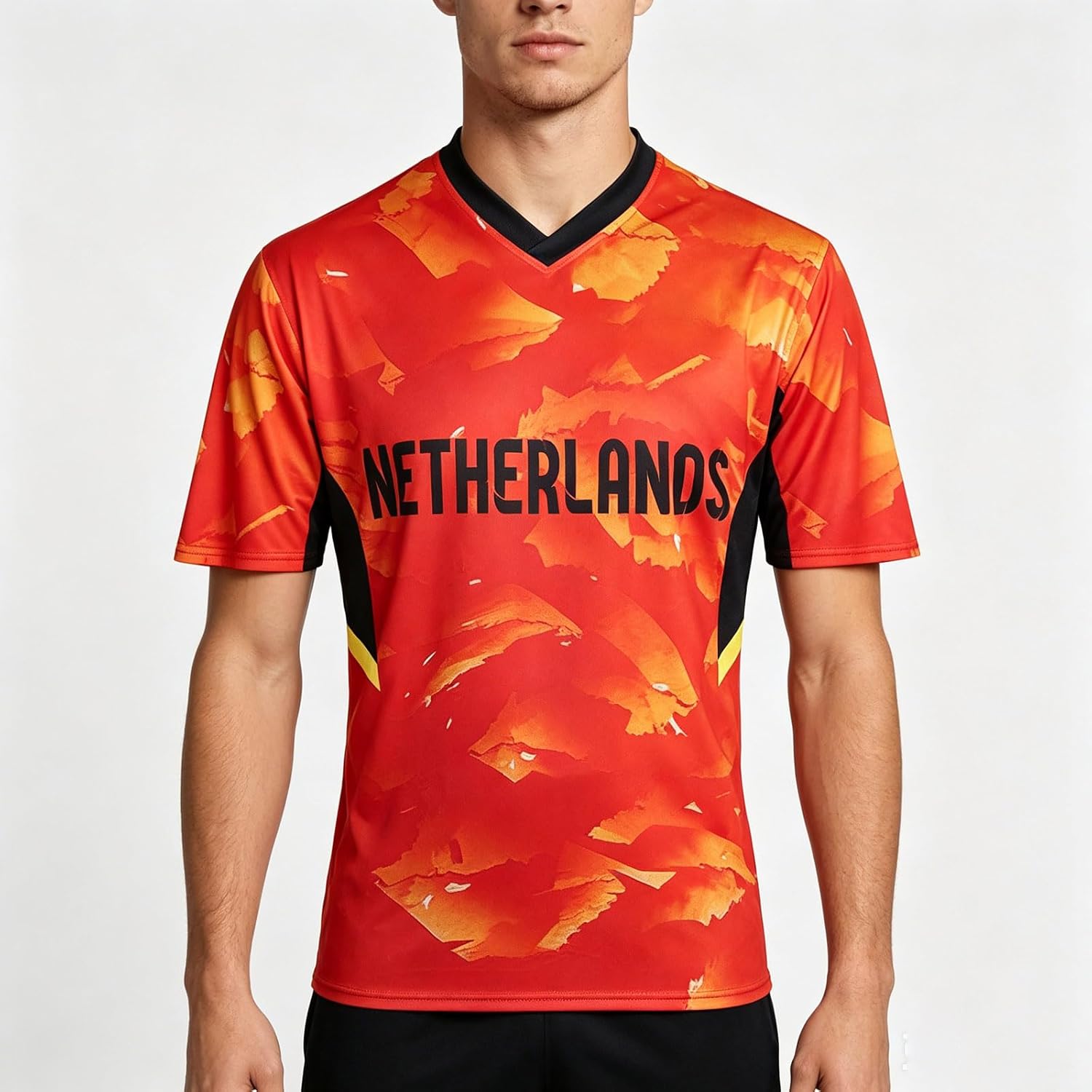 Maillot de Football Pays-Bas pour Hommes et Femmes Mode Streetwear T-Shirt pour Les Fans de Sport Séchage Rapide Respirant Graphique à Manches Courtes quipement Football S-2XL - Image 2