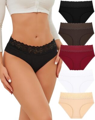 71W1N1YFqmL._AC_SL1500_.jpg READY TO LOVE Culotte Femme Coton Slip Femme Coton Sexy Dentelle sous-vêtement Taille Basse Culottes Lot