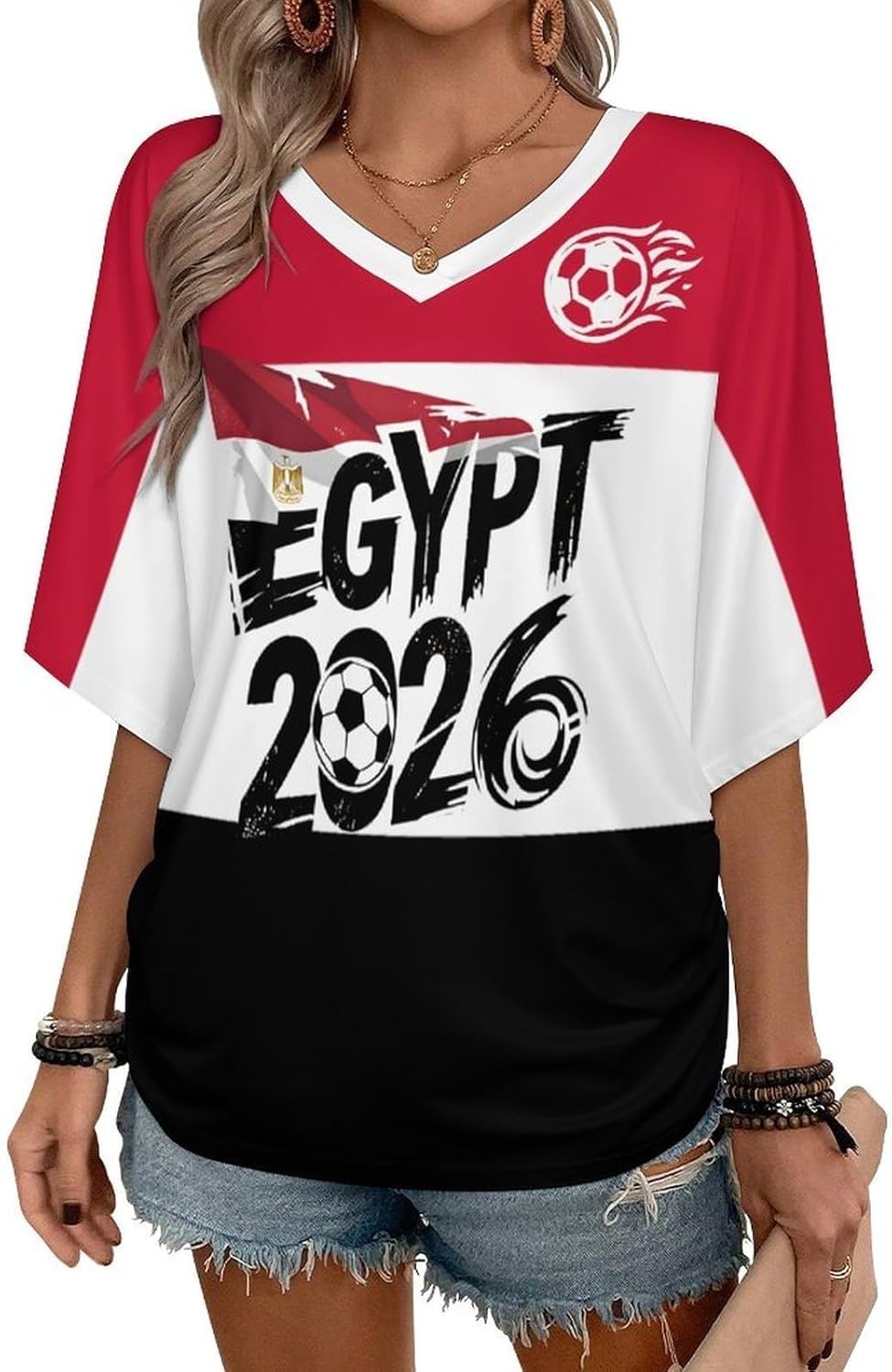 Maillot de Foot 2026 Tee Shirt Femmes T-Shirt Fan Musique Mode Streetwear Impression 3D Haut Plusieurs Modèles Disponibles Cadeaux pour Fans T Shirt d'été pour Les Fans de Football Maillot Supporter - Image 2