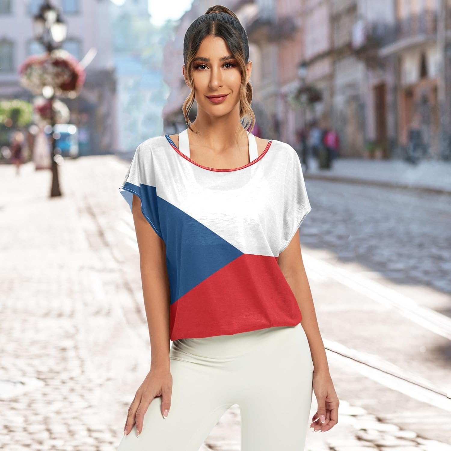 GuoChe T-shirt d'été à manches chauve-souris pour femme - Grande taille - Cache-maillot de plage S - Image 3