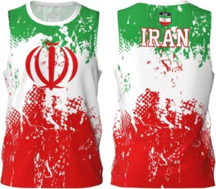 Maillot de basket-ball avec motif drapeau de l'Iran - Impression 3D complète