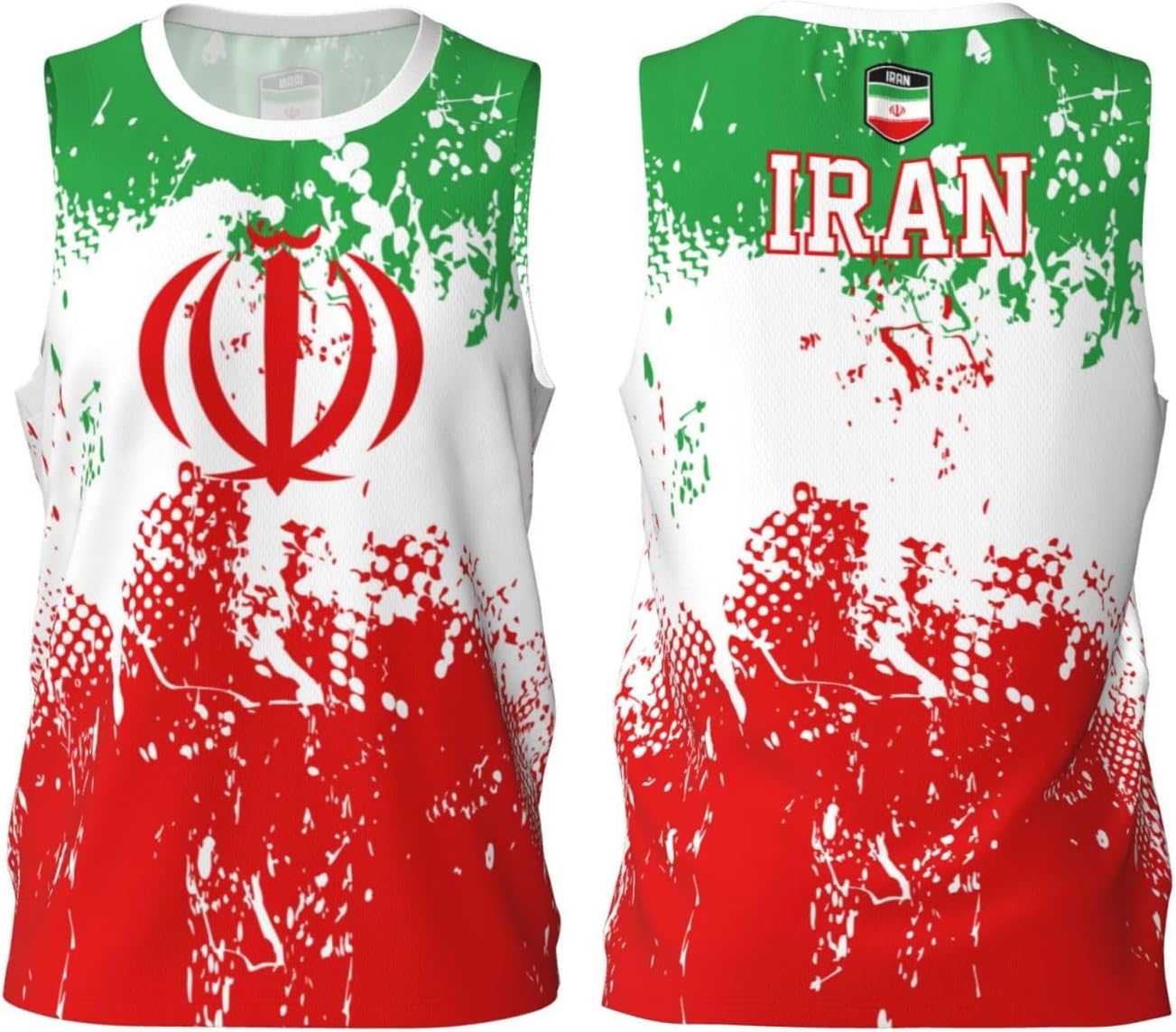 Maillot de basket-ball avec motif drapeau de l'Iran - Impression 3D complète