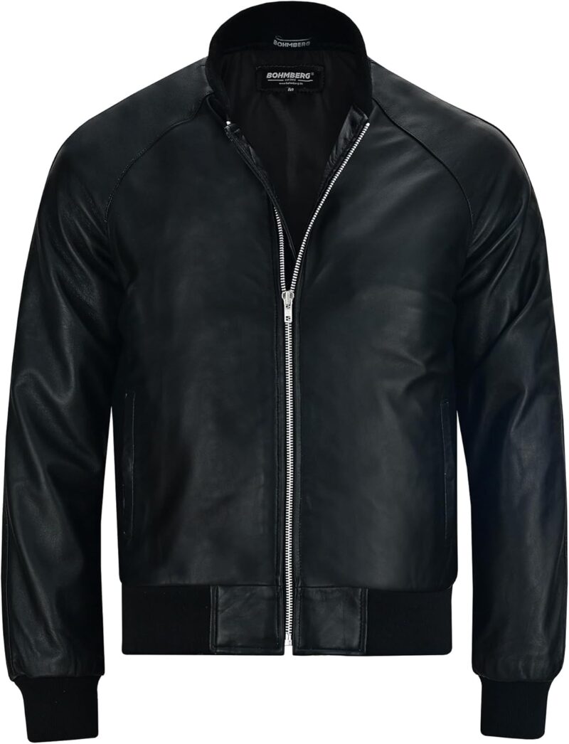 Bohmberg KAORI - Veste Bomber Homme en Cuir Nappa d’Agneau | Urbanwear | Veste mode homme