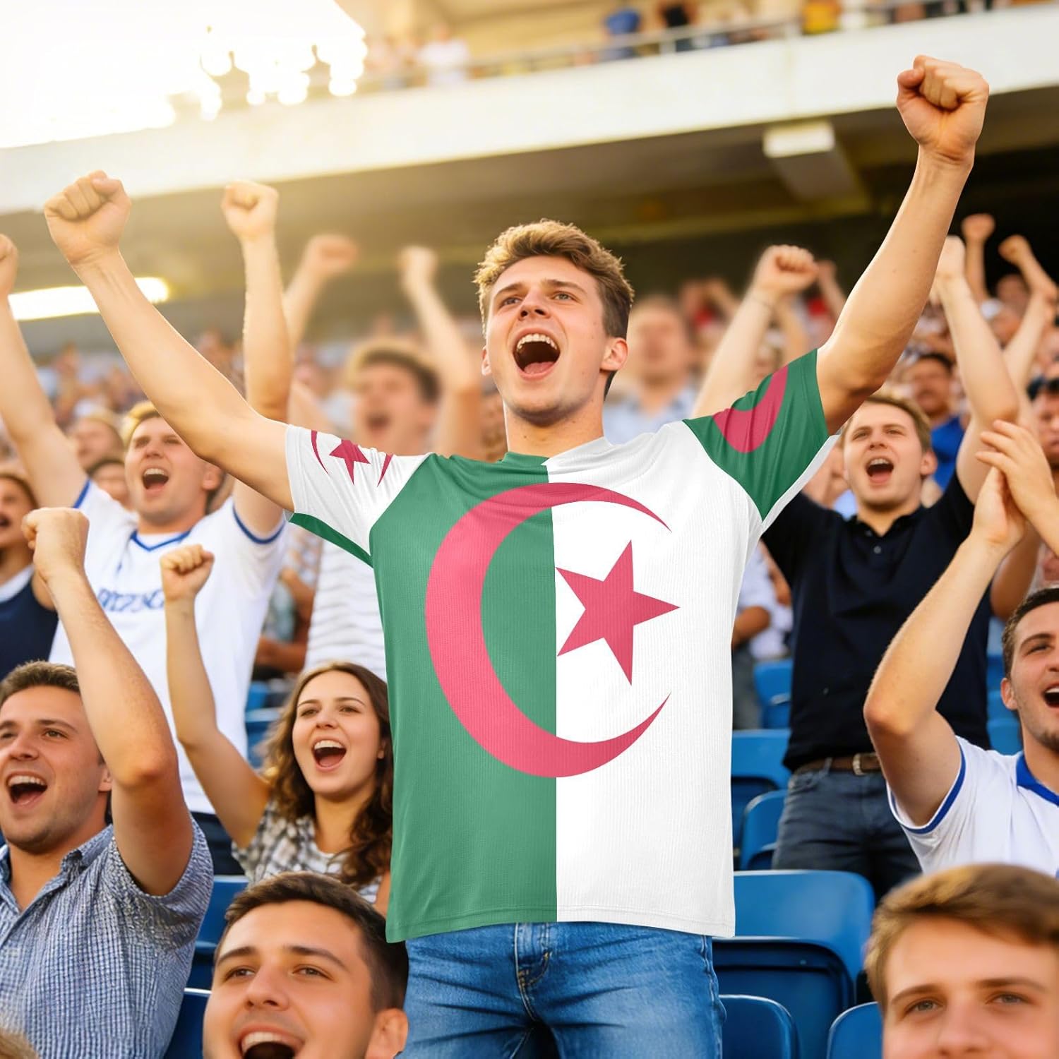 Maillot de football en tissu extensible pour fans de sport, coupe classique, évacuation de l'humidité, pour toutes les morphologies - Image 2