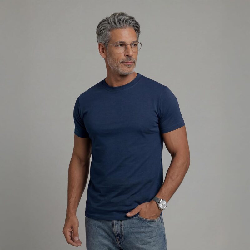 Le T-Shirt Iconique Homme Col Rond Coupe Ajustée - T-Shirt Homme Coton Doux Respirant sans Étiquette - Tee Shirt Homme S À 4XL
