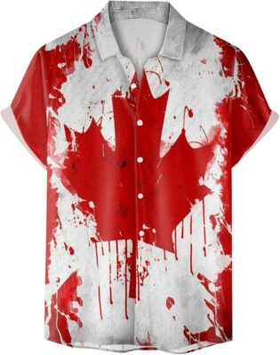 71anZdd-9VL._AC_SL1500_.jpg Generisch Hommes Chemises à Boutons Pression Hommes Mode Été Décontractée Plage Mer Impression Numérique 3D Bouton Manches Courtes Canada Maillot de corps Homme pour Chemises