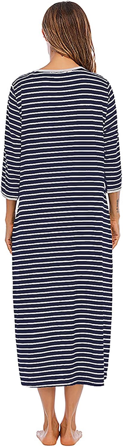 Robe de chambre pour femme, robe de chambre à fermeture éclair douce à manches courtes/longues, avec poches, vêtements de nuit - Image 3