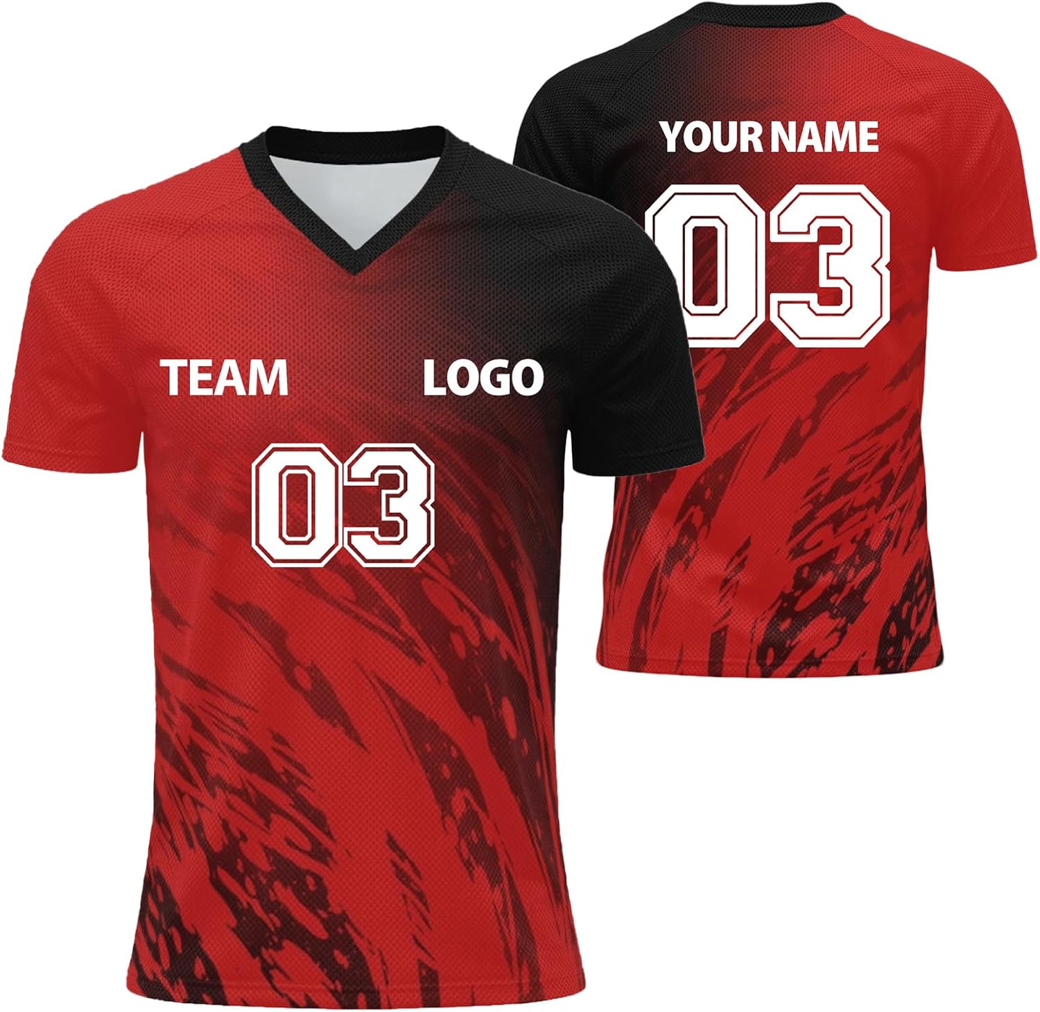 Maillot de Foot personnalisé avec Nom Nombre Maillot floqué Personnalisable pour Homme et Femme Tshirt personnalisée Tenue d’équipe et Club Confort Doux pour Le Sport Léger de Performance