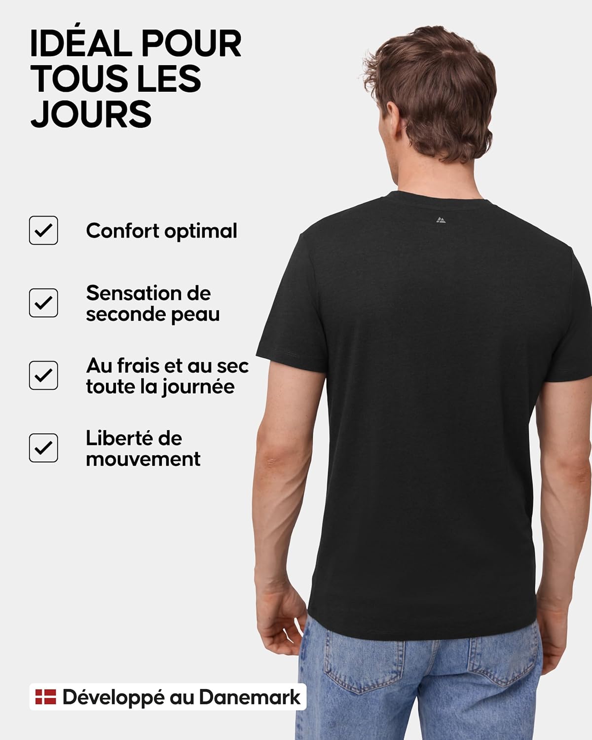 DANISH ENDURANCE T-Shirts en Coton Bio, Multipack, Col V, Manches Courtes, Melange Doux Prémium, Lot de 1, 2 ou 4 - T-Shirts pour Homme - Image 3