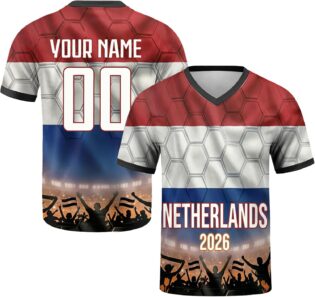 Personnalisation Coupe du Monde 2026 Maillot de Foot Enfant Adultes, Maillot Foot personnalisés pour avec nom & numéro, Confortable et Respirant, pour matchs et entraînements