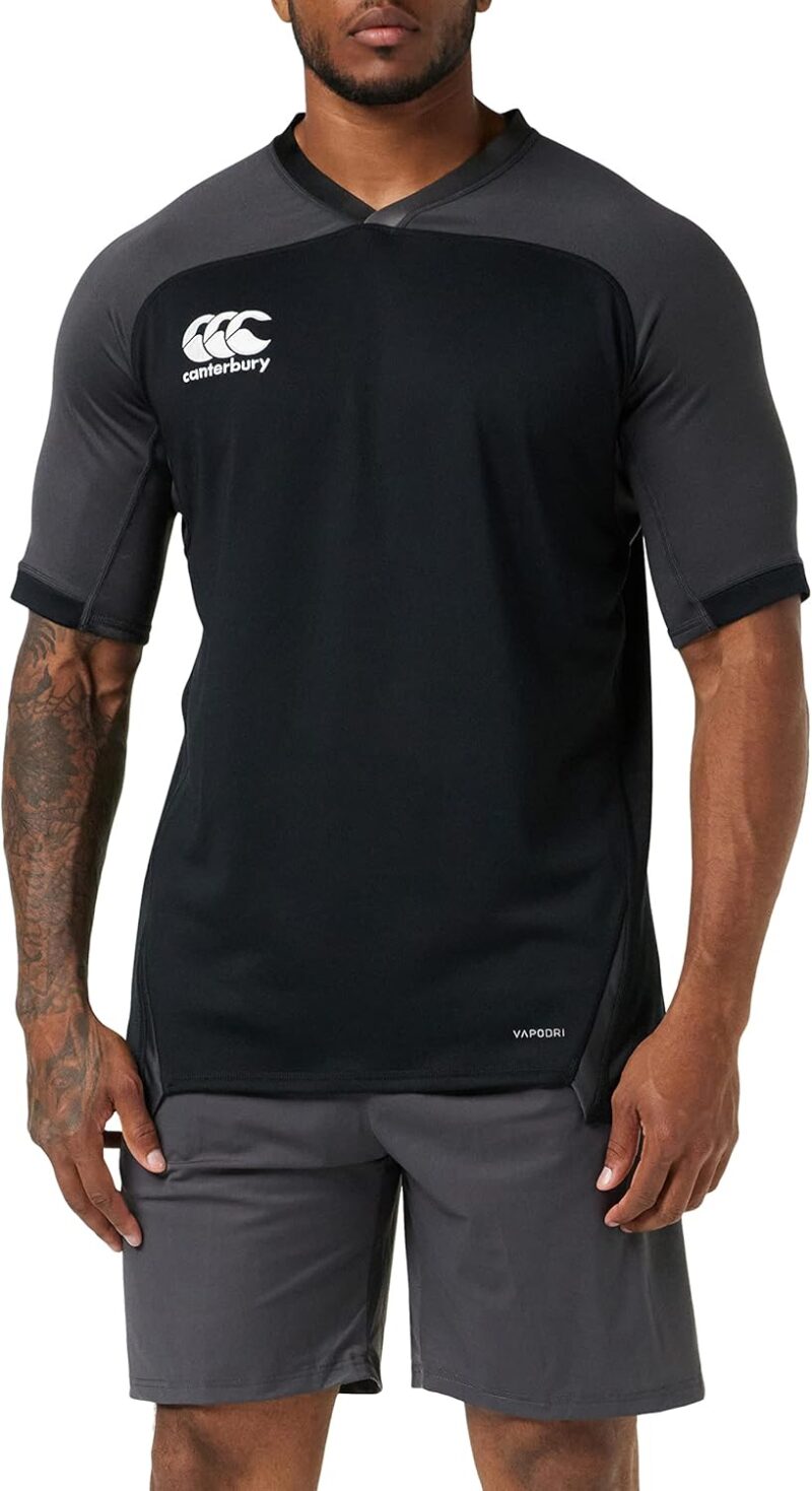 Canterbury Homme Maillot de Rugby Vapodri Evader à Rayures Horizontales | Technologie Vapodri | Coupe athlétique Professionnelle | Durable Maillot de Rugby Technique