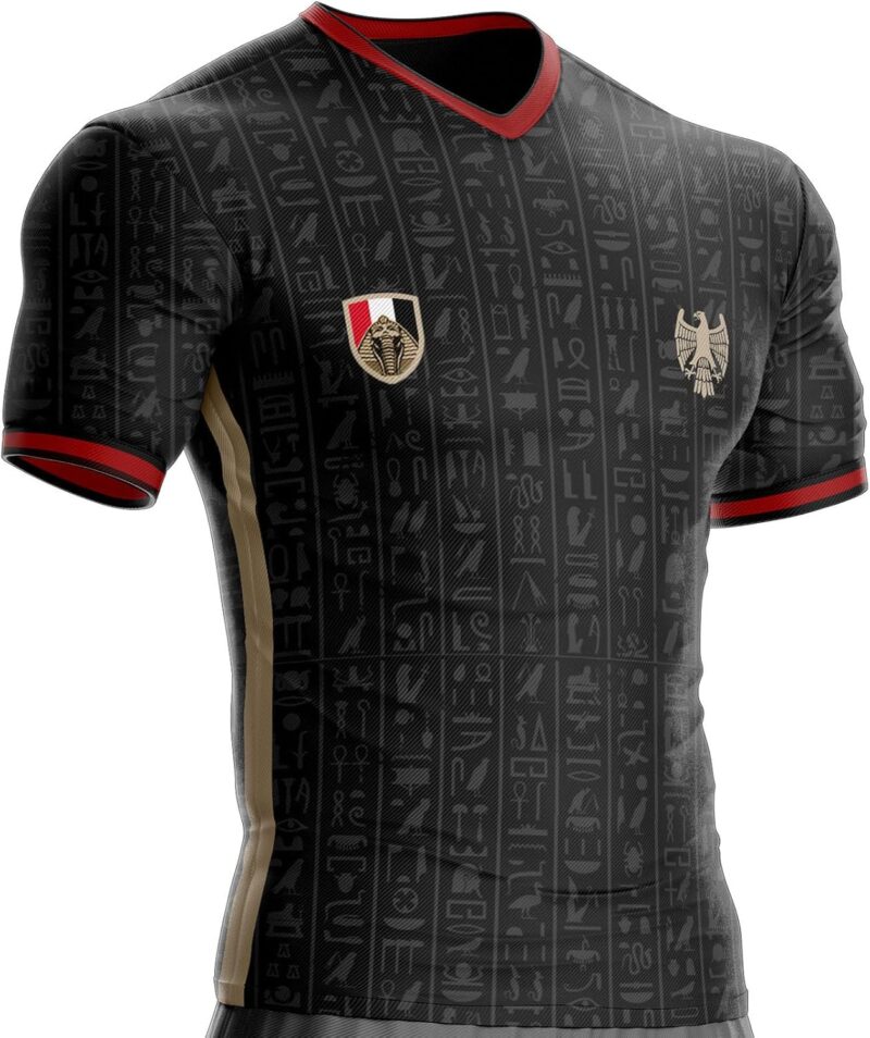 Maillot Egypte Football EG-115 Microfibre Confortable, Cadeau, avec Drapeau, Tshirt Foot