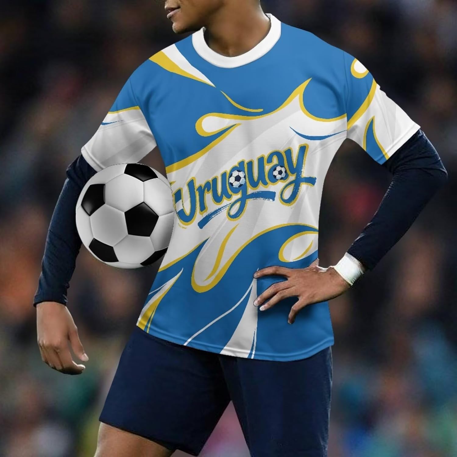 Uruguay – Maillot de football athlétique pour hommes, maillots de football élastiques et respirants pour fans de la Coupe du monde 2026, hauts à manches courtes, tailles S à 4XL - Image 3