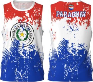 Maillot de basket-ball avec motif drapeau du Paraguay - Impression 3D, Noir , M