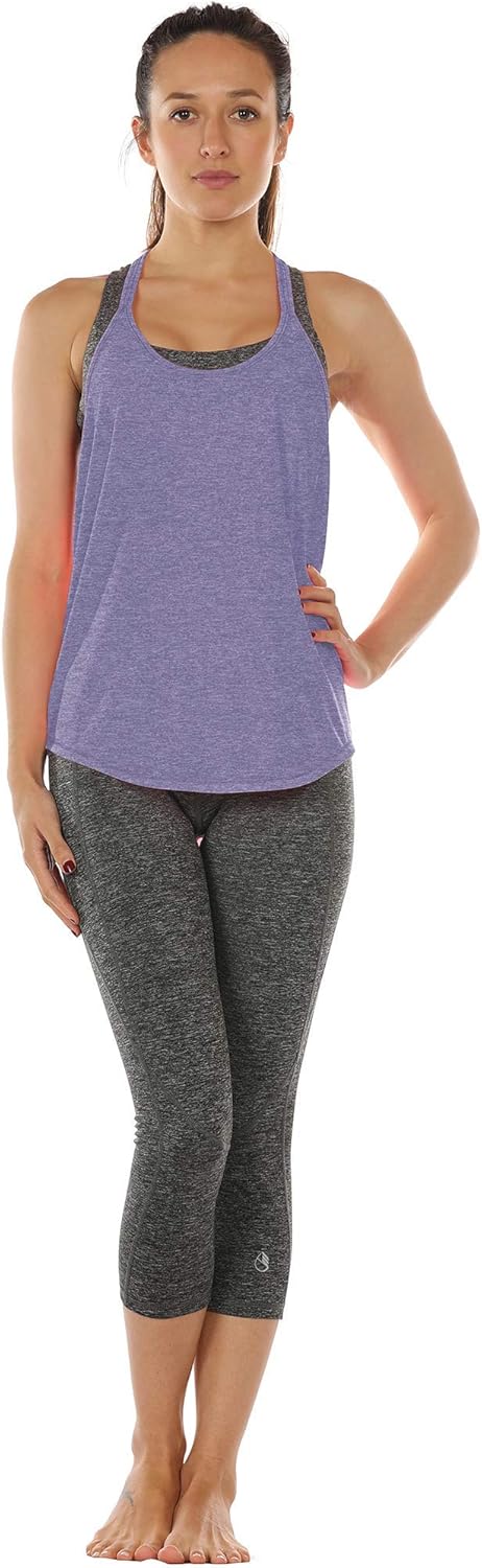 icyzone Lot de 2 Débardeurs de Sport sans Manches pour Femme – Fitness Top avec Dos en T, Yoga Gym Tank Top - Image 2