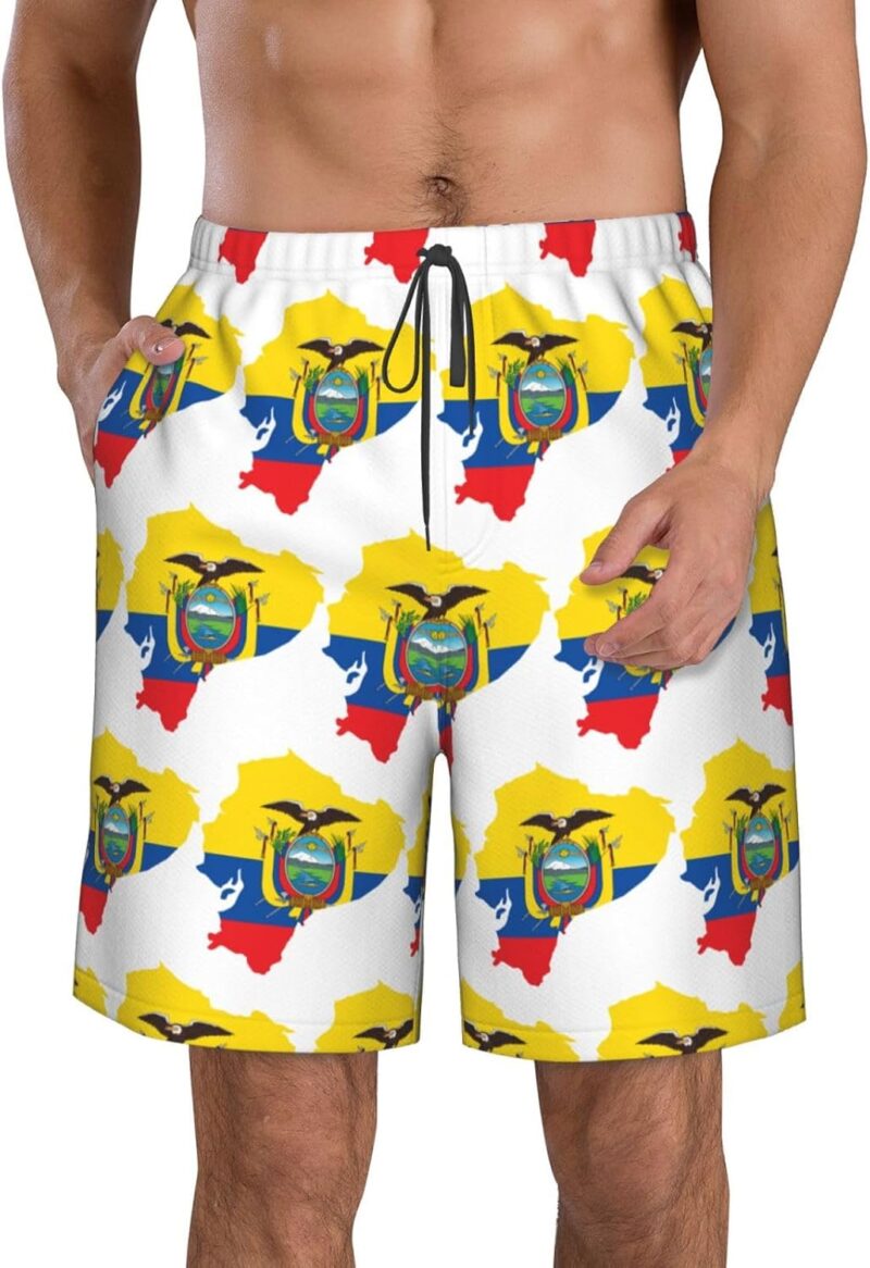 Maillot de Bain Homme, séchage Rapide, Motif Drapeau des Philippines et Carte de l'Équateur.
