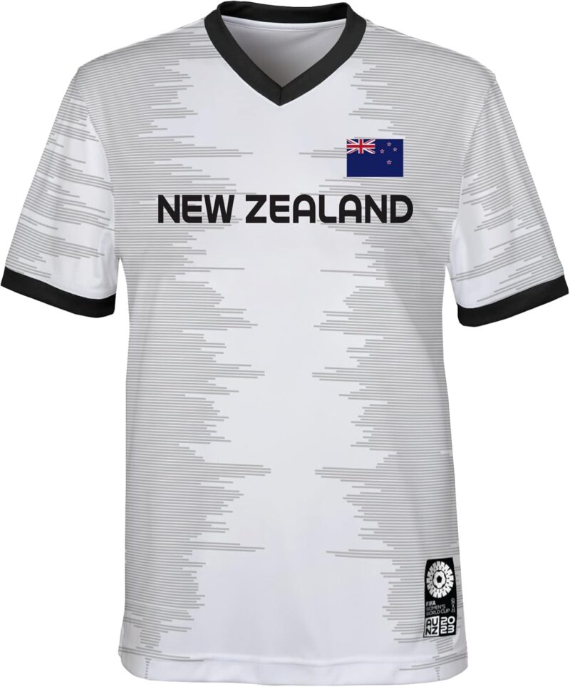 FIFA Official 2023 T-Shirt de Football pour Femme Coupe du Monde pour Adulte de L'équipe Nouvelle-zélande T-Shirt Mixte (Lot de 1)