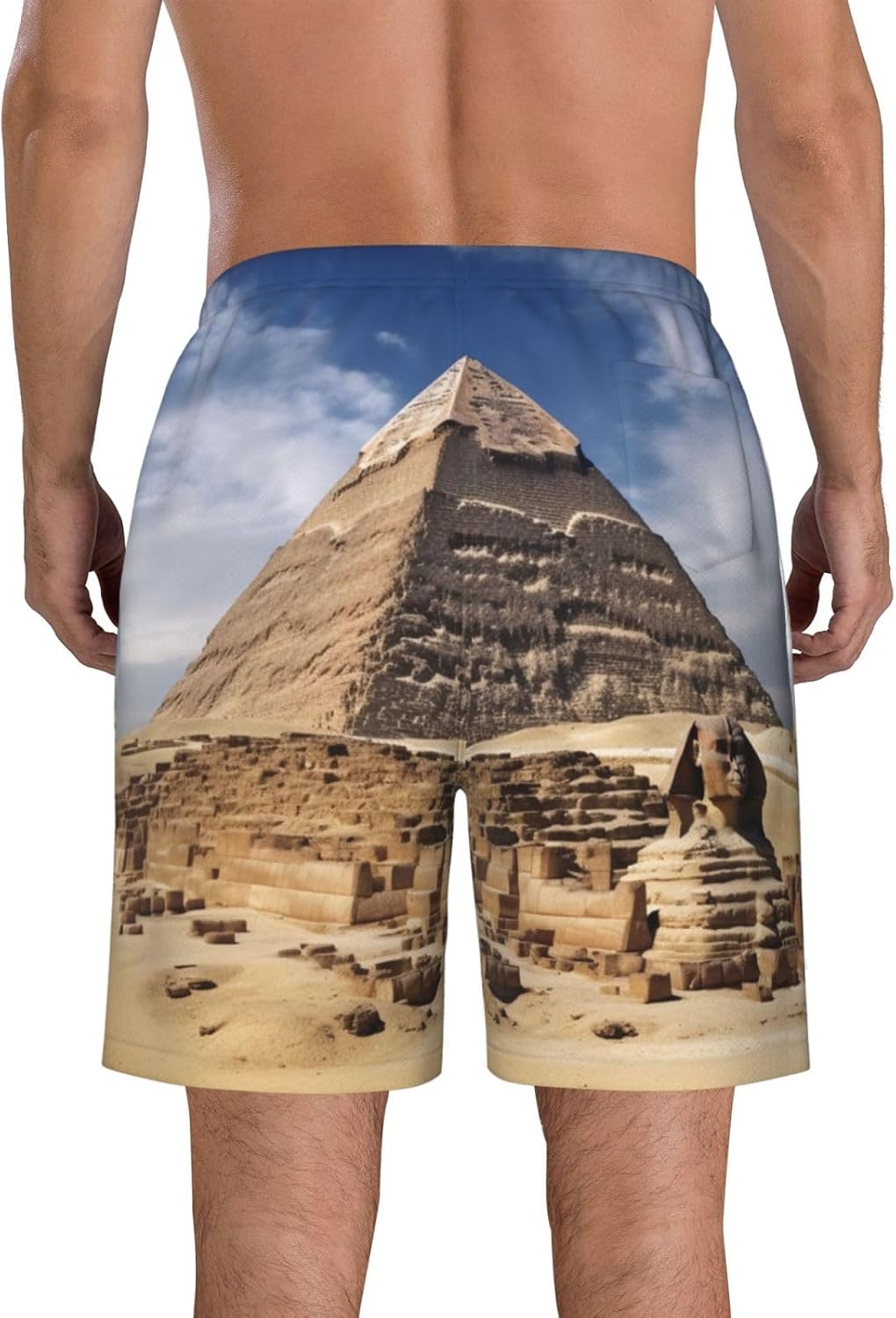 Maillot de Bain pour Homme, Short de Bain à séchage Rapide avec Poche, Motif Pyramides d'Égypte, Maillots de Bain de Plage - Image 2