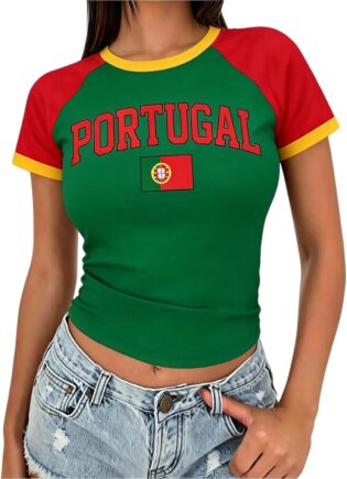 Maillot Shorty Femme World Cup T-Shirt Fan Football Tee Shirt Maillot de Foot World Cup 2026 Tops Femme D'éTé Cadeaux ModéLe Equipe Dérivés Vetement