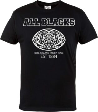 81-8NBN5JsL._AC_SL1500_.jpg Homme Rugby All Blacks T-Shirt. Équipe Nationale Rugby de Nouvelle-Zélande. Casual Wear
