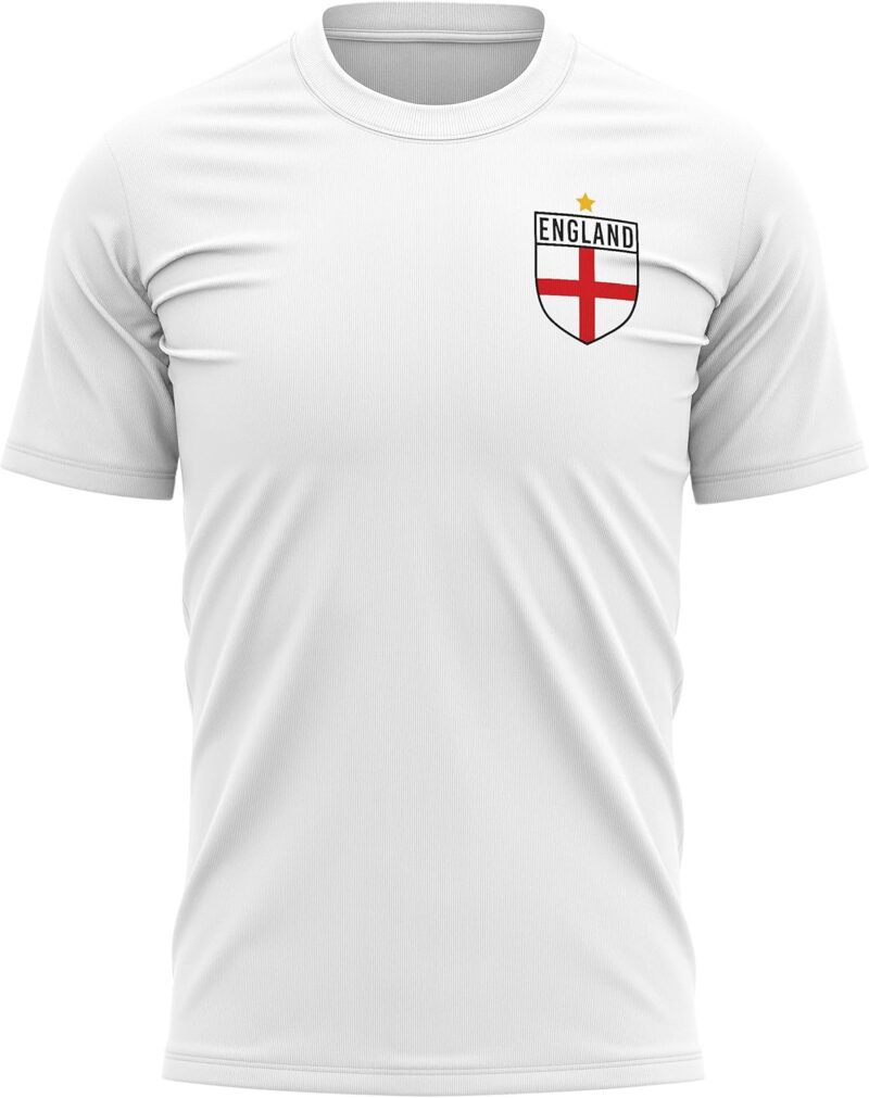 T-shirt rétro avec drapeau de l'Angleterre - Pour supporter de l'équipe de football de l'Europe 2021 - Rouge et blanc - Pour homme - Tournament anglais 2020