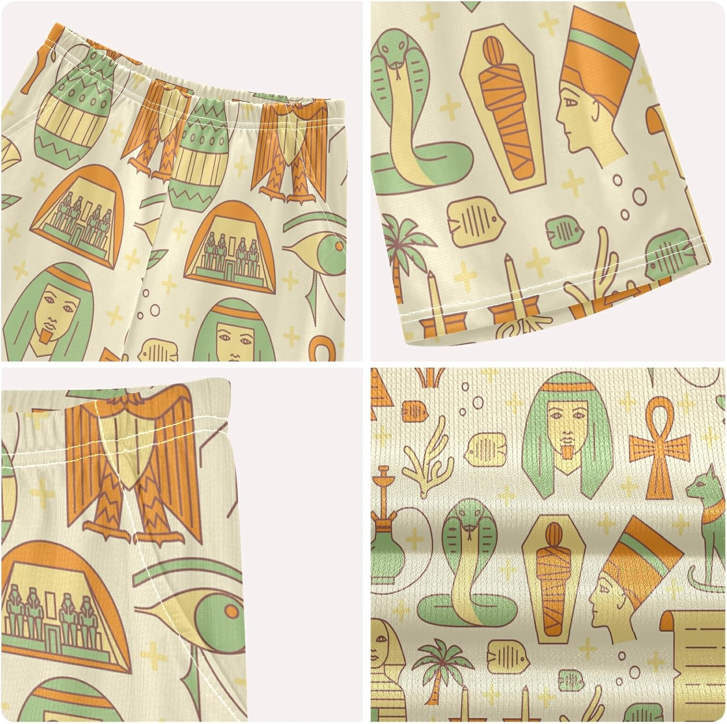 Egypte Art Abstrait Maillot de Bain Short de Bain Garçon T-Shirts& Shorts pour Filles Plage Enfants - Image 3