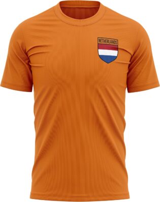Maillot de football rétro Pays-Bas – Badge drapeau hollandais – Football pays d'Europe 2021 2020 – Noir et orange 1905 – Maillot de football hollandais