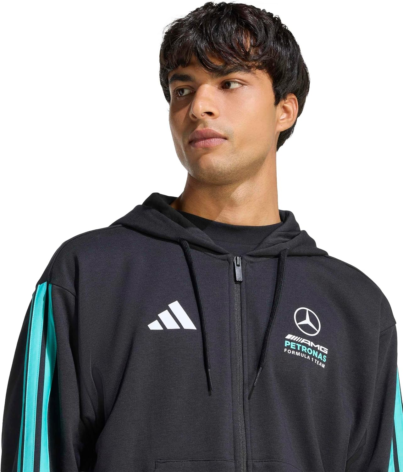 adidas Men's Veste À Capuche Zip INTÉGRAL Mercedes - AMG Petronas Formula 1 Team DNA - Image 4