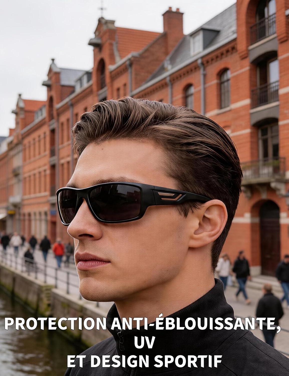 PUKCLAR Lunettes de soleil Hommes Polarisées avec Protection UV400 et Monture TR90 Ultralégère pour un Confort Quotidien en Conduite Ville et Loisirs - Image 4