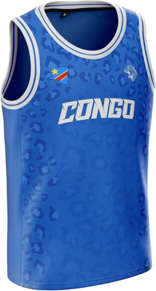 Maillot Congo basket CG-124 drapeau congolais