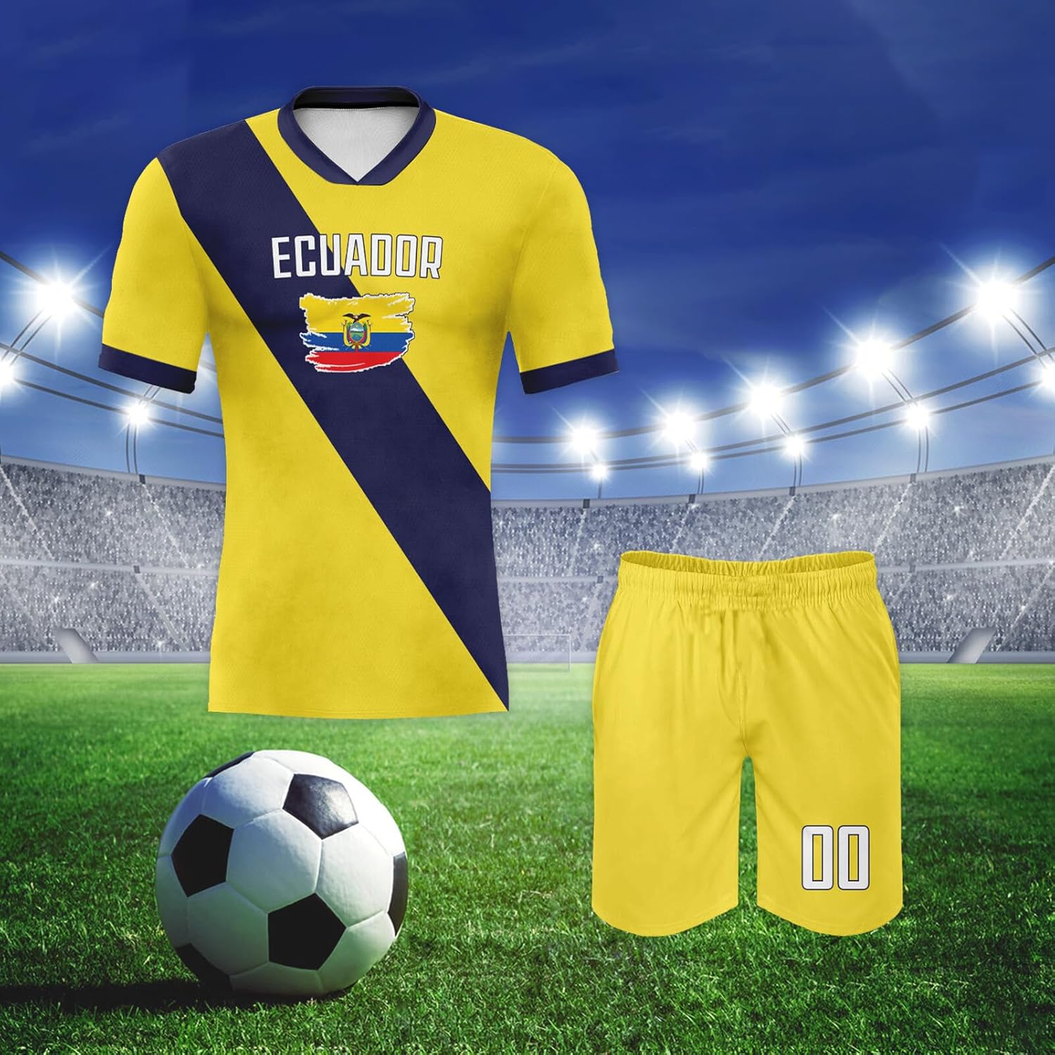 Ensemble de maillot de football personnalisé 2023/24, maillot de football et short avec nom personnalisé et logo de l'équipe pour homme, femme, adolescent, enfant - Image 2
