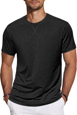 81o5YnwZYML._AC_SL1500_.jpg TARAINYA Tee Shirt Homme Coton Manches Courtes Col Rond Uni T-Shirts Été M-4XL