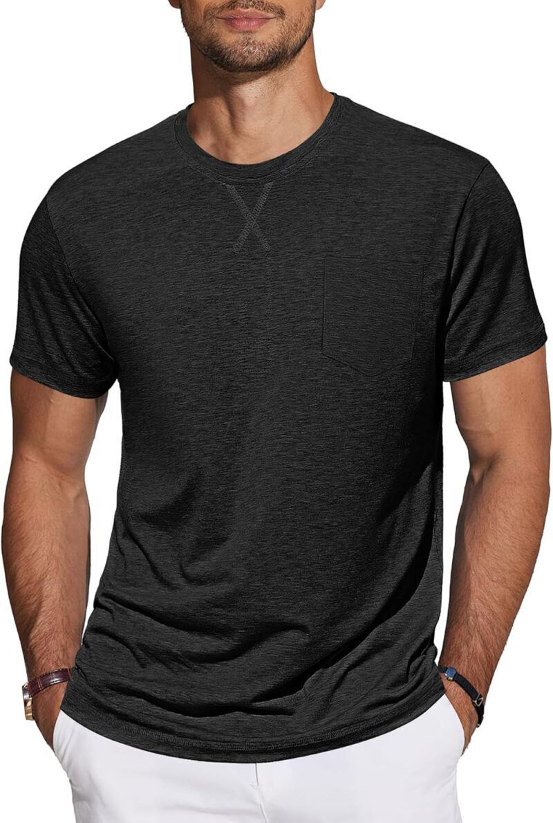 TARAINYA Tee Shirt Homme Coton Manches Courtes Col Rond Uni T-Shirts Été M-4XL